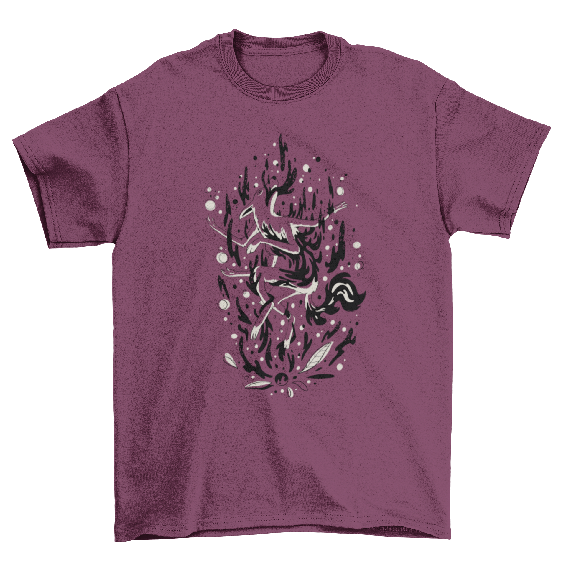 A Mystic Wolf Wild Animal T-Shirt featuring a detailed wolf design with a supernatural background, perfect for animal lovers.