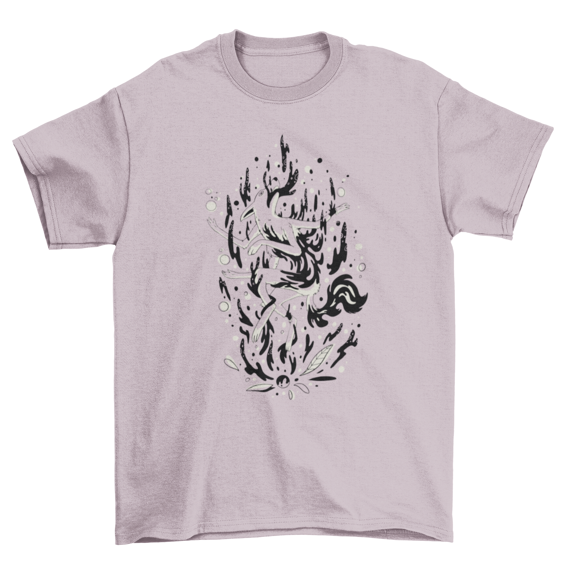 A Mystic Wolf Wild Animal T-Shirt featuring a detailed wolf design with a supernatural background, perfect for animal lovers.