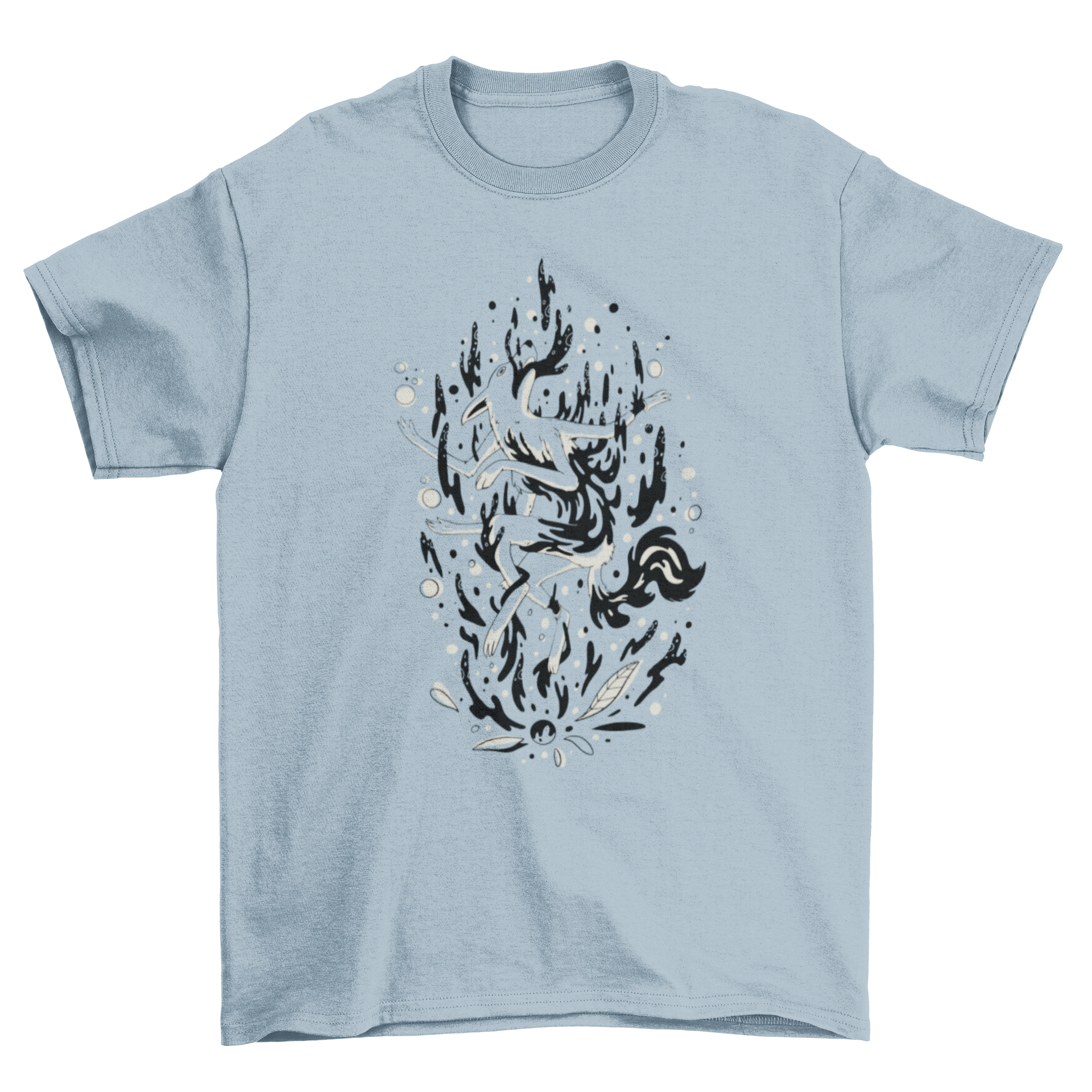 A Mystic Wolf Wild Animal T-Shirt featuring a detailed wolf design with a supernatural background, perfect for animal lovers.