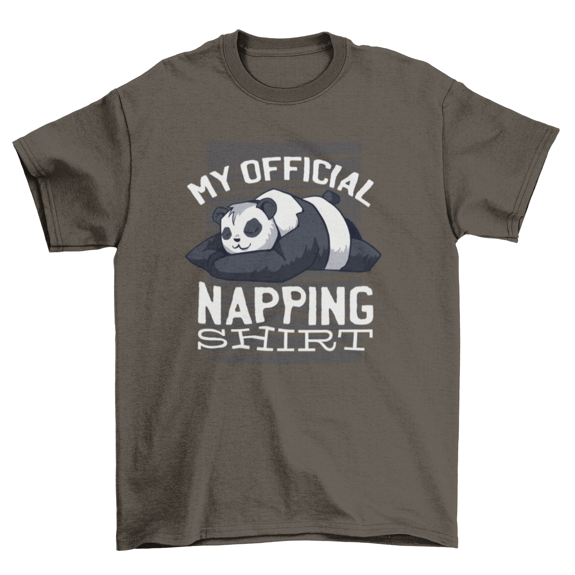 Napping Panda T-Shirt featuring a cute panda illustration and text 'My official napping shirt'.