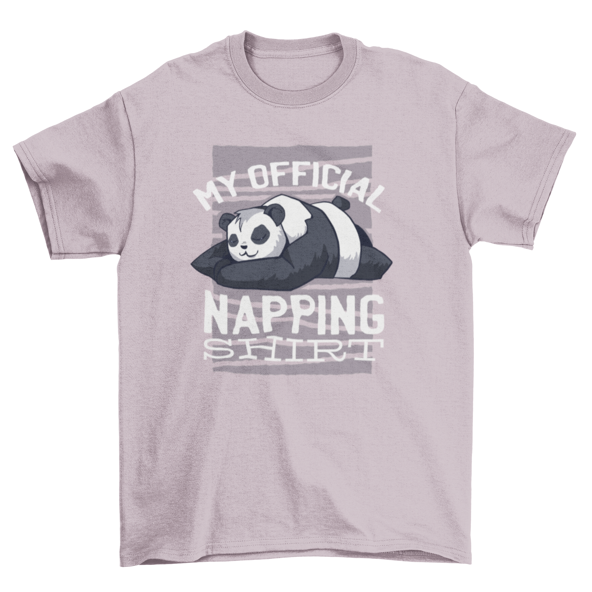 Napping Panda T-Shirt featuring a cute panda illustration and text 'My official napping shirt'.