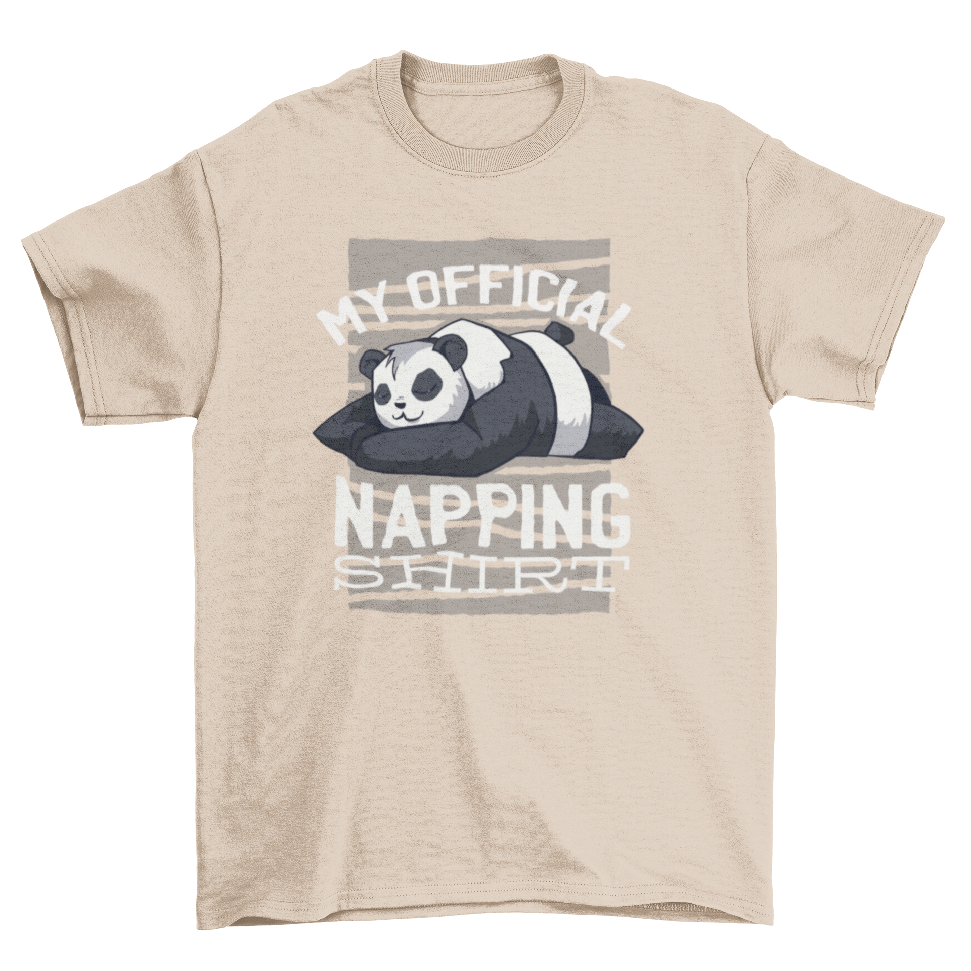 Napping Panda T-Shirt featuring a cute panda illustration and text 'My official napping shirt'.