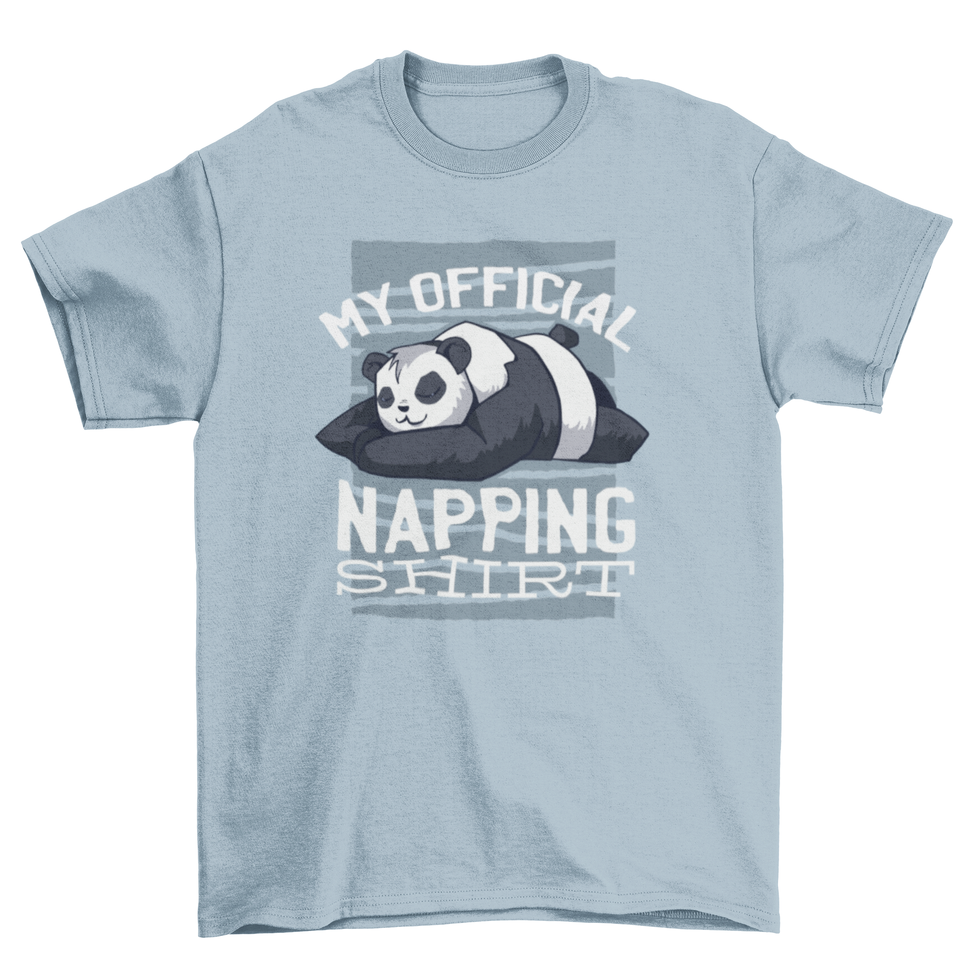 Napping Panda T-Shirt featuring a cute panda illustration and text 'My official napping shirt'.