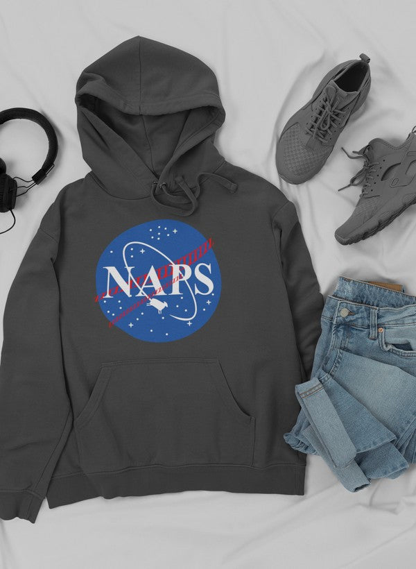 Naps Hoodie featuring unique designs by top artists, made from cozy cotton/poly fleece blend.