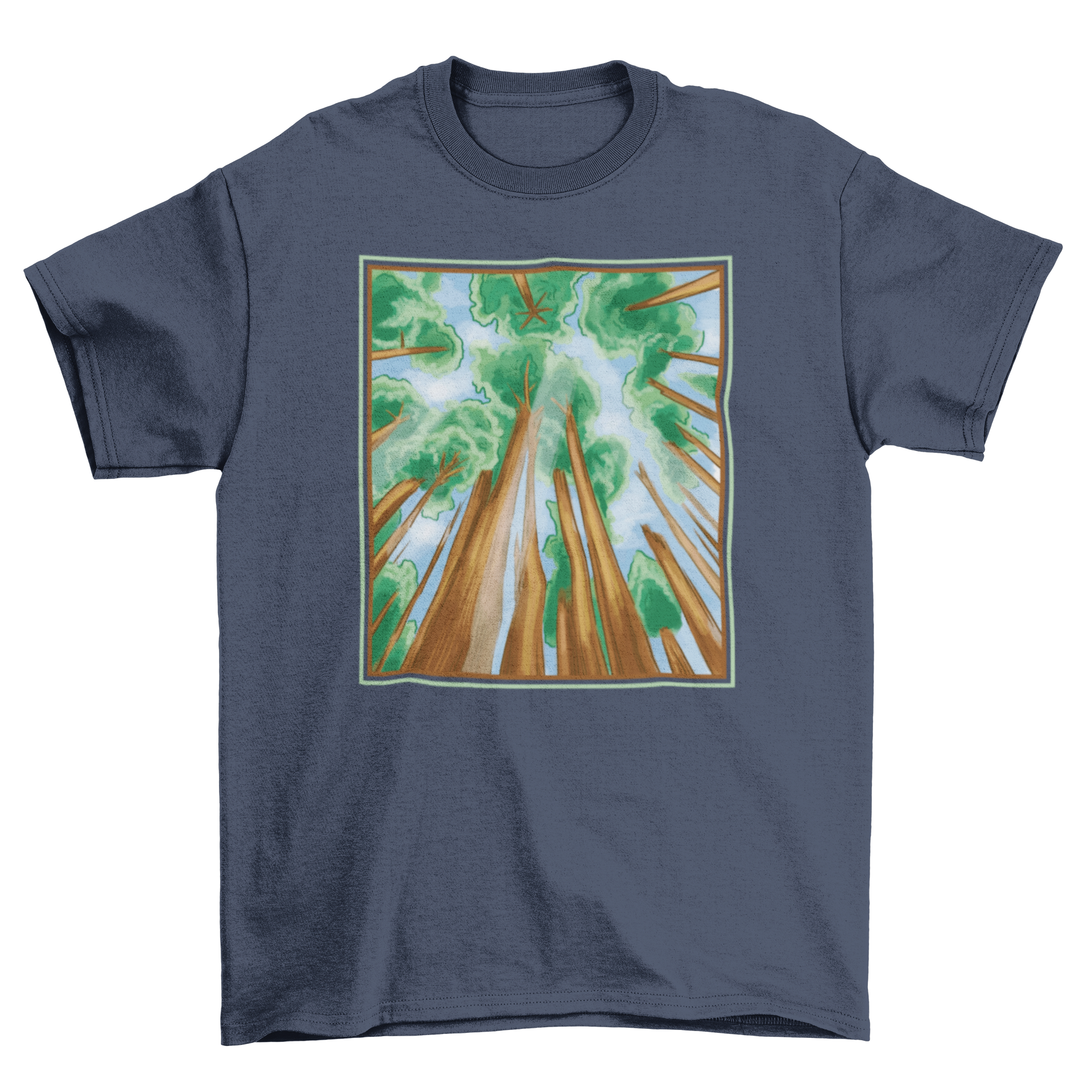 National Park Trees T-shirt featuring a vibrant sequoia forest design, perfect for nature lovers.