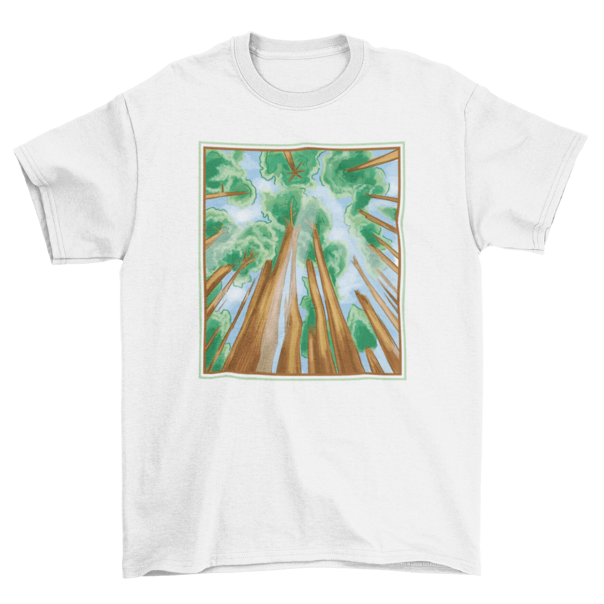 National Park Trees T-shirt featuring a vibrant sequoia forest design, perfect for nature lovers.