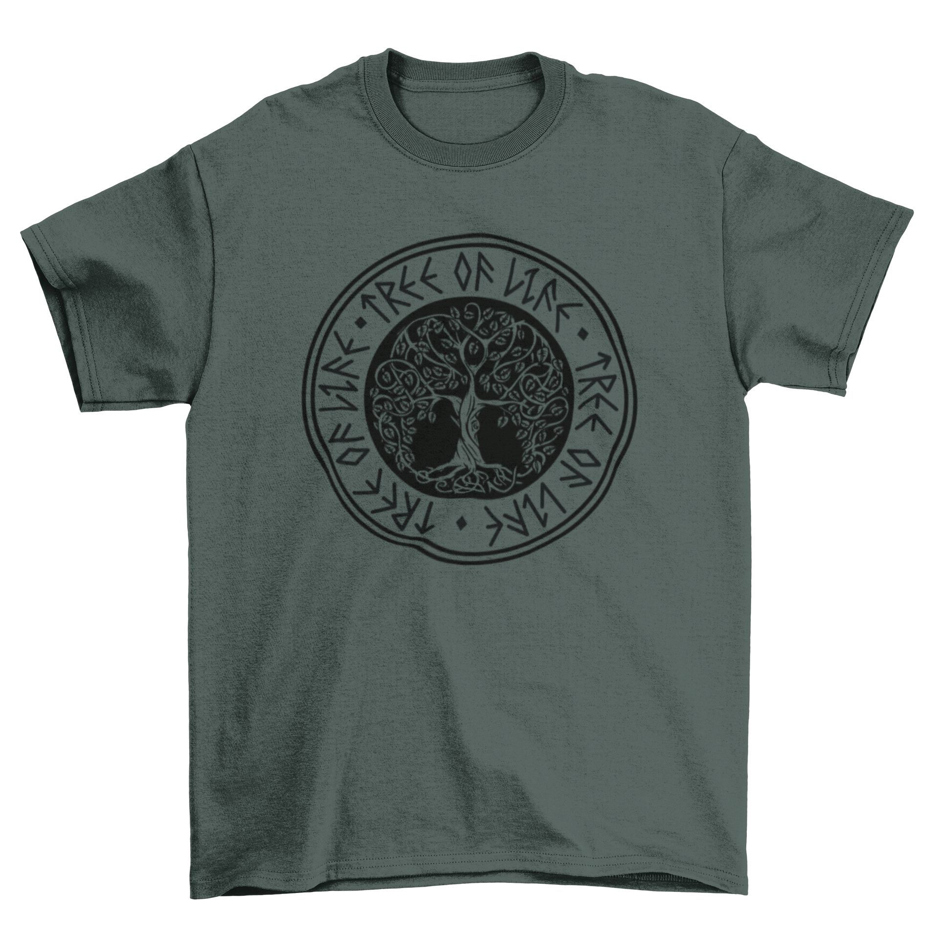 A stylish t-shirt featuring a detailed tree design with the text 'Tree of Life', symbolizing nature and interconnectedness.