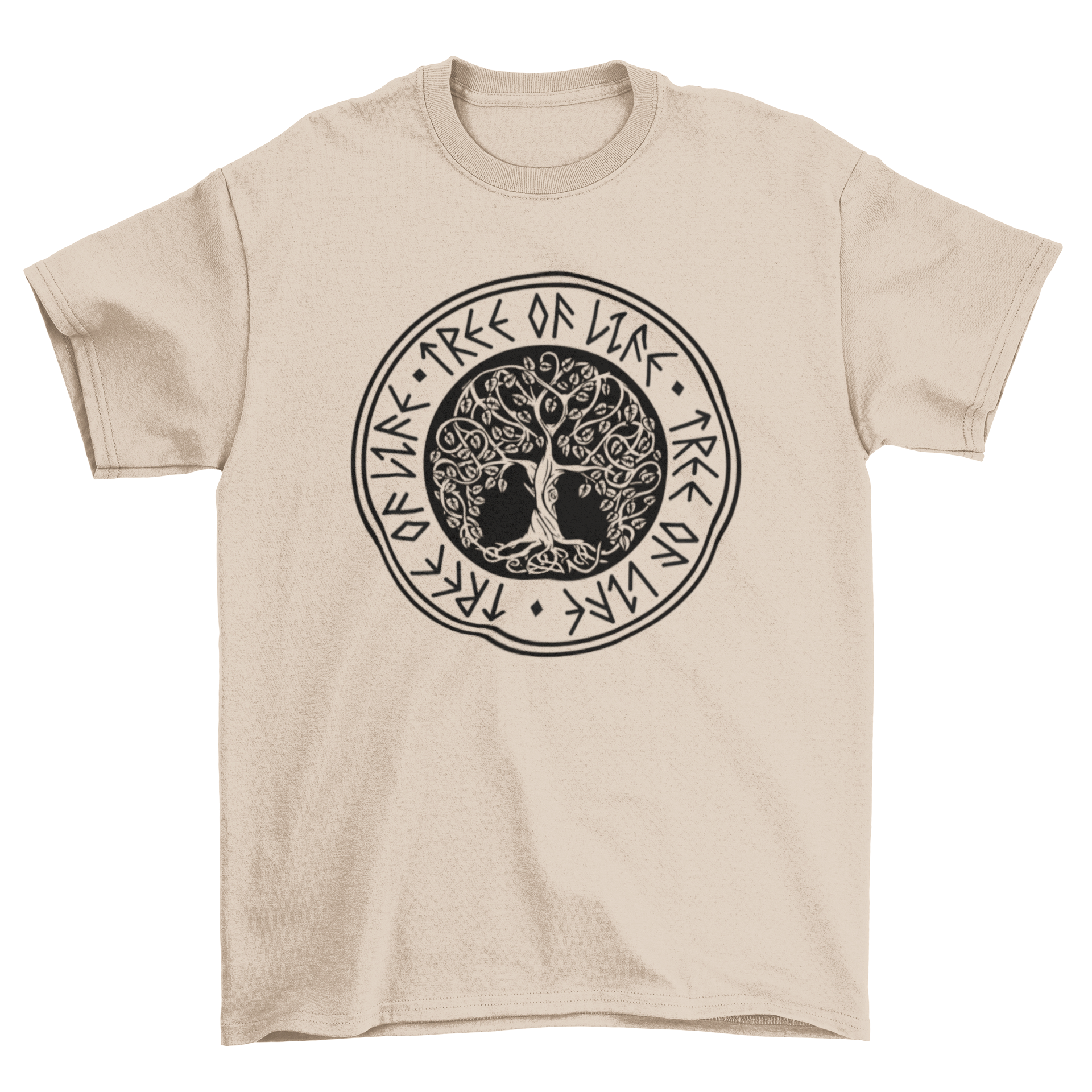 A stylish t-shirt featuring a detailed tree design with the text 'Tree of Life', symbolizing nature and interconnectedness.