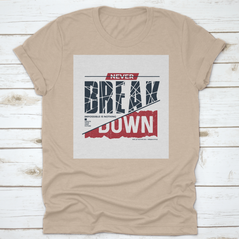 A stylish cotton T-shirt featuring motivational quotes typography, perfect for casual wear and workouts.