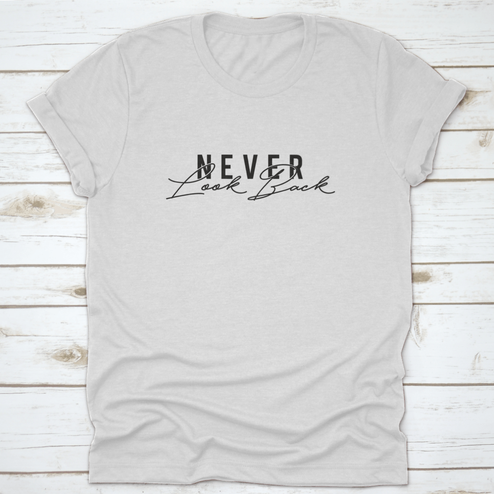 Never Look Back Quote Print featuring motivational text in a stylish design, suitable for home or office decor.