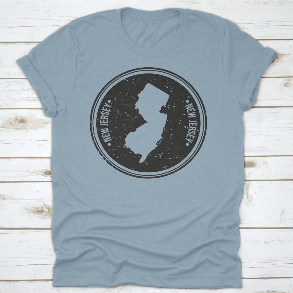 New Jersey Map Symbol Round Design Stamp showcasing intricate details and quality craftsmanship.