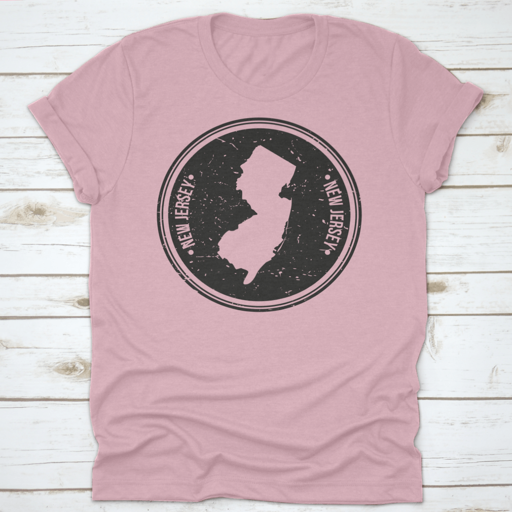 New Jersey Map Symbol Round Design Stamp showcasing intricate details and quality craftsmanship.