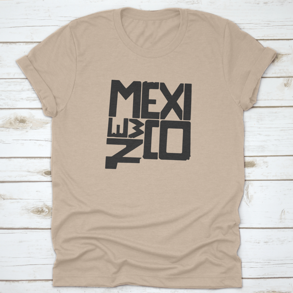 Black and white vector illustration of New Mexico lettering, showcasing artistic design and cultural significance.