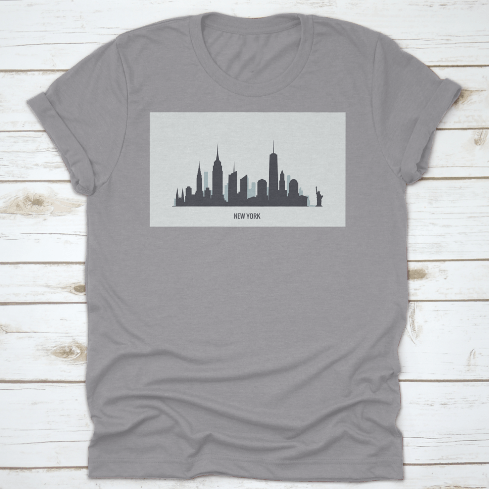 A stylish t-shirt featuring the iconic New York Skyline silhouette design, made from 100% cotton for comfort.