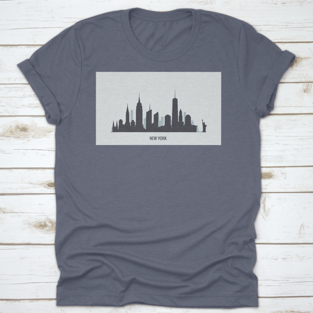 A stylish t-shirt featuring the iconic New York Skyline silhouette design, made from 100% cotton for comfort.