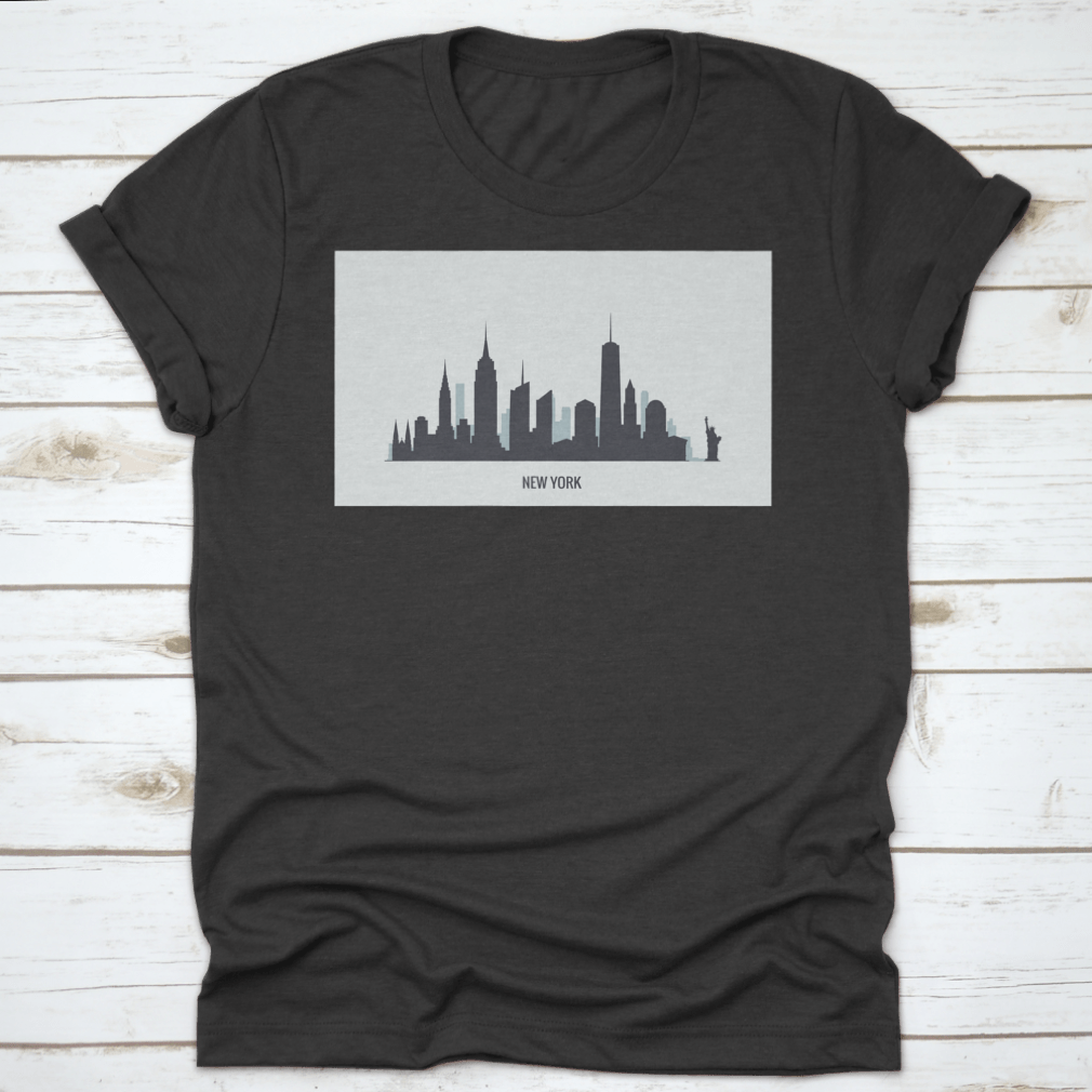 A stylish t-shirt featuring the iconic New York Skyline silhouette design, made from 100% cotton for comfort.