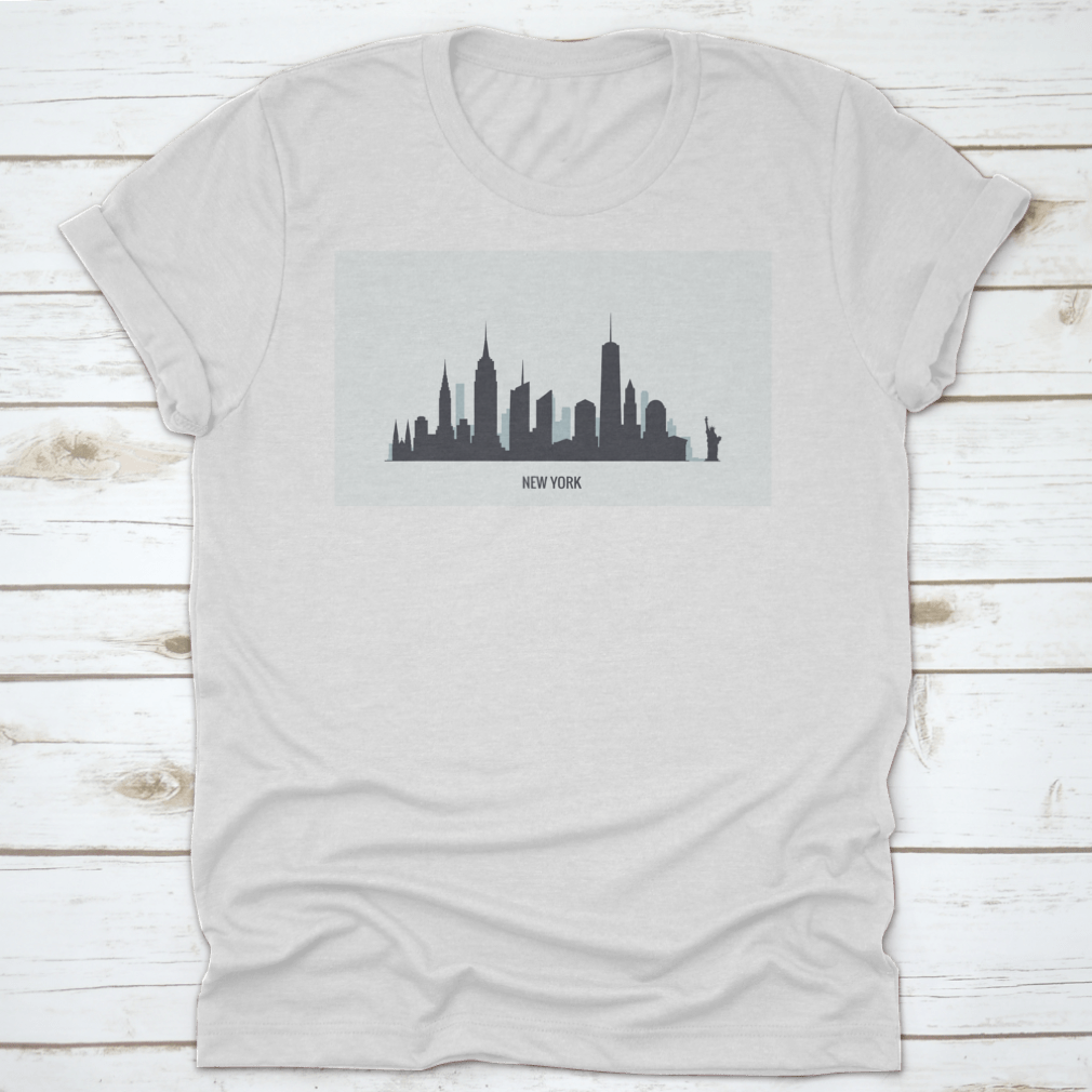 A stylish t-shirt featuring the iconic New York Skyline silhouette design, made from 100% cotton for comfort.