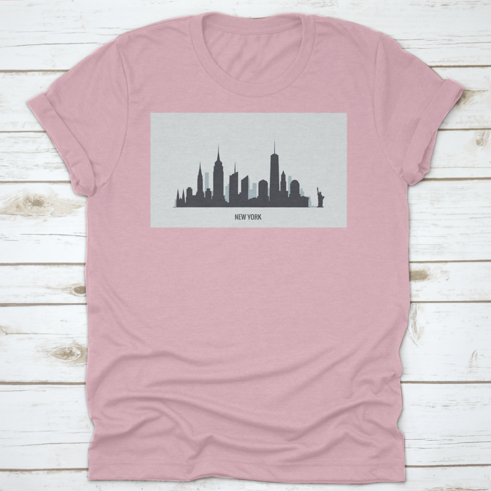 A stylish t-shirt featuring the iconic New York Skyline silhouette design, made from 100% cotton for comfort.