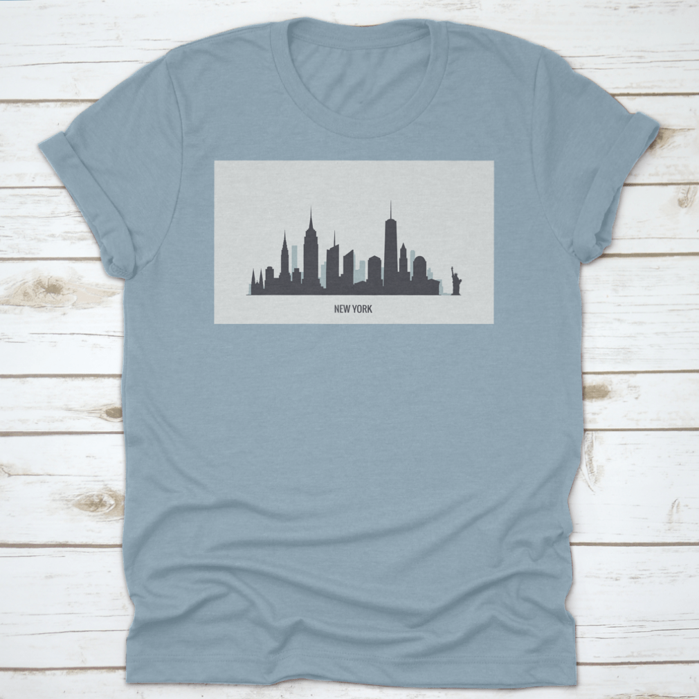 A stylish t-shirt featuring the iconic New York Skyline silhouette design, made from 100% cotton for comfort.