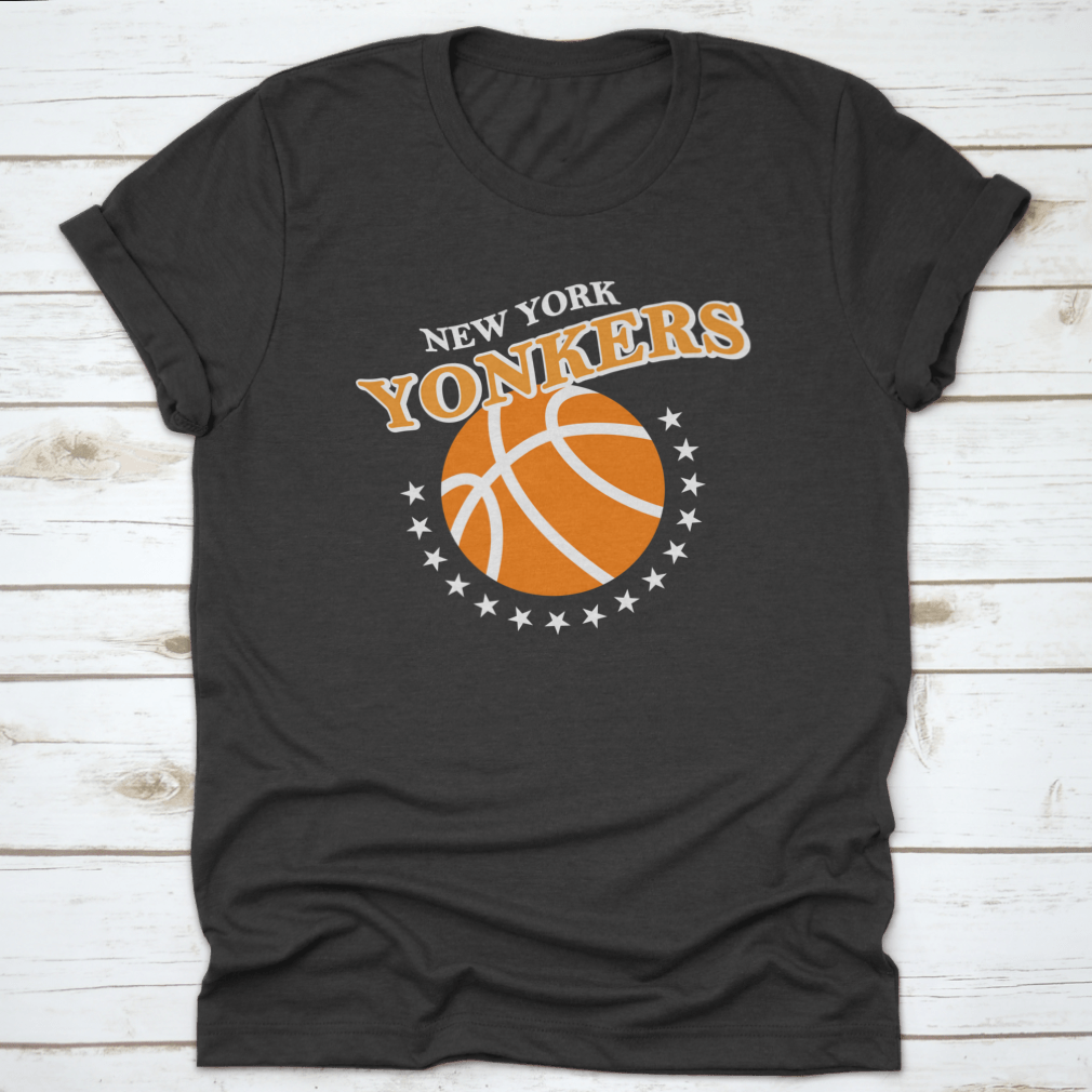 New York Yonkers Basketball Stars Slogan Print Vector on a cotton t-shirt, showcasing vibrant colors and a stylish design.