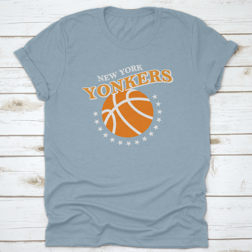 New York Yonkers Basketball Stars Slogan Print Vector on a cotton t-shirt, showcasing vibrant colors and a stylish design.