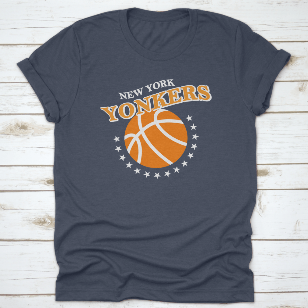 New York Yonkers Basketball Stars Slogan Print Vector on a cotton t-shirt, showcasing vibrant colors and a stylish design.