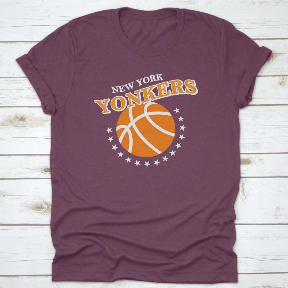 New York Yonkers Basketball Stars Slogan Print Vector on a cotton t-shirt, showcasing vibrant colors and a stylish design.