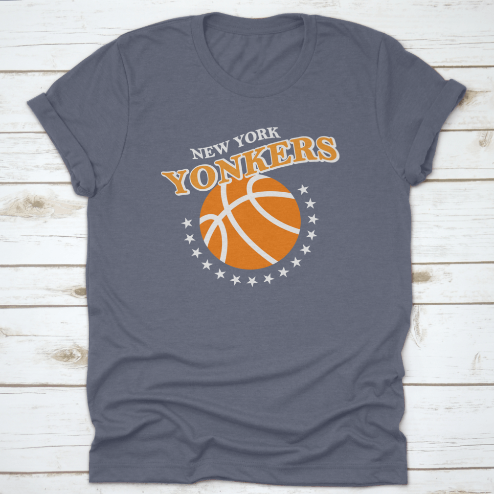 New York Yonkers Basketball Stars Slogan Print Vector on a cotton t-shirt, showcasing vibrant colors and a stylish design.