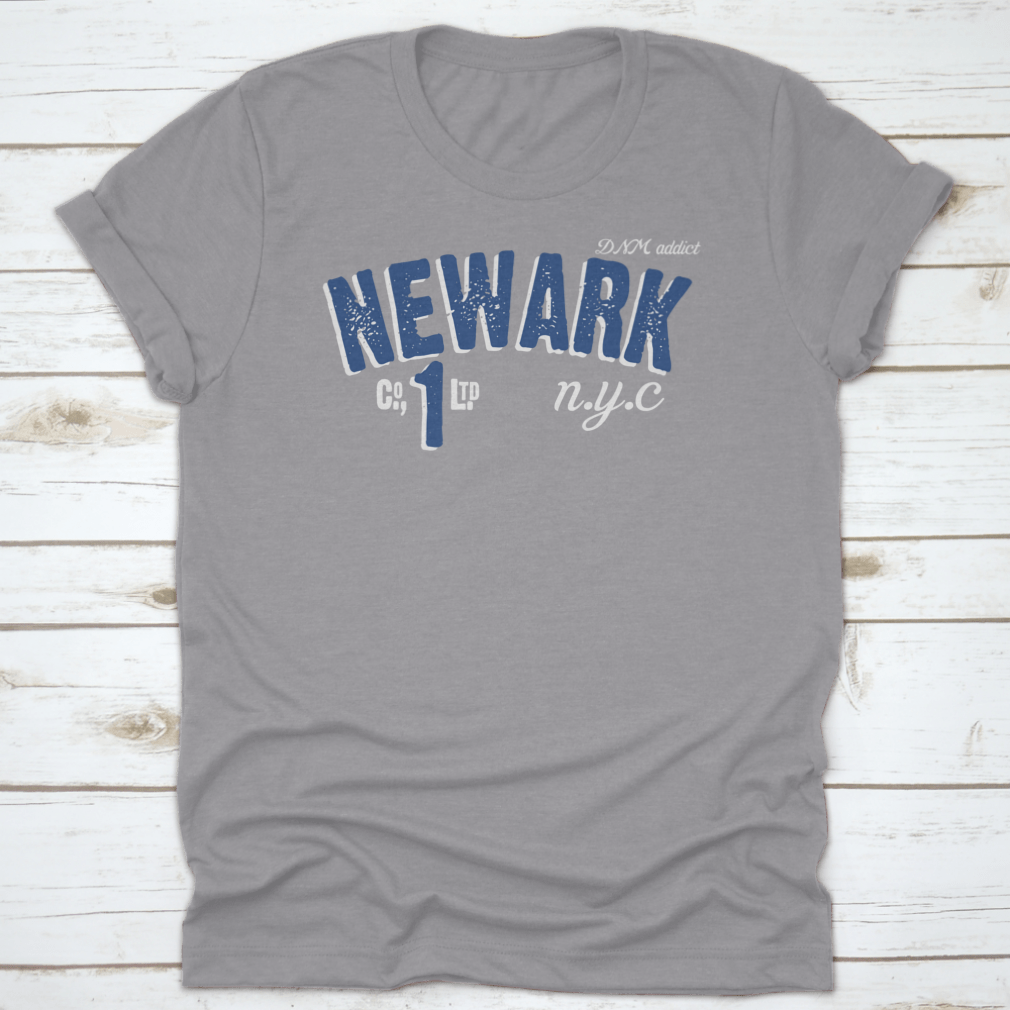 Newark N.Y.C themed typography vector illustration showcasing urban design elements in vibrant colors.