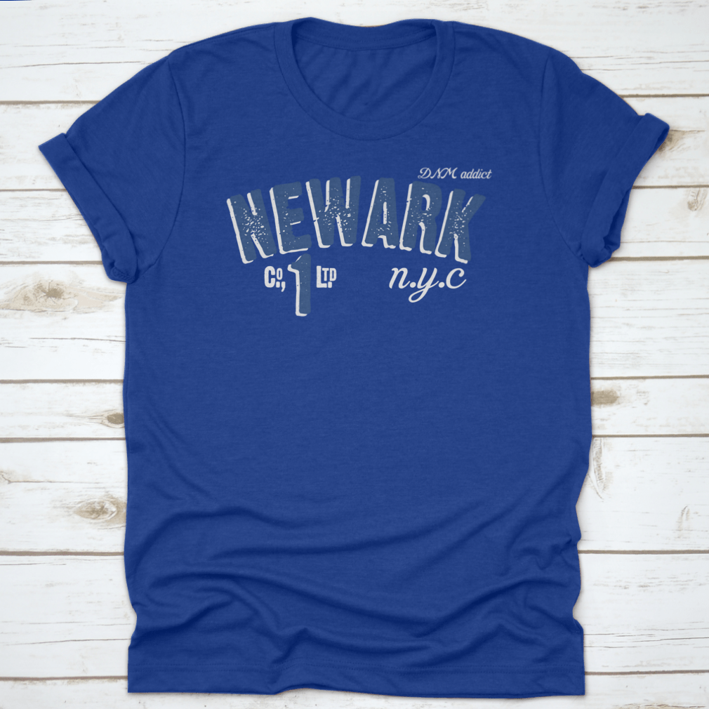 Newark N.Y.C themed typography vector illustration showcasing urban design elements in vibrant colors.