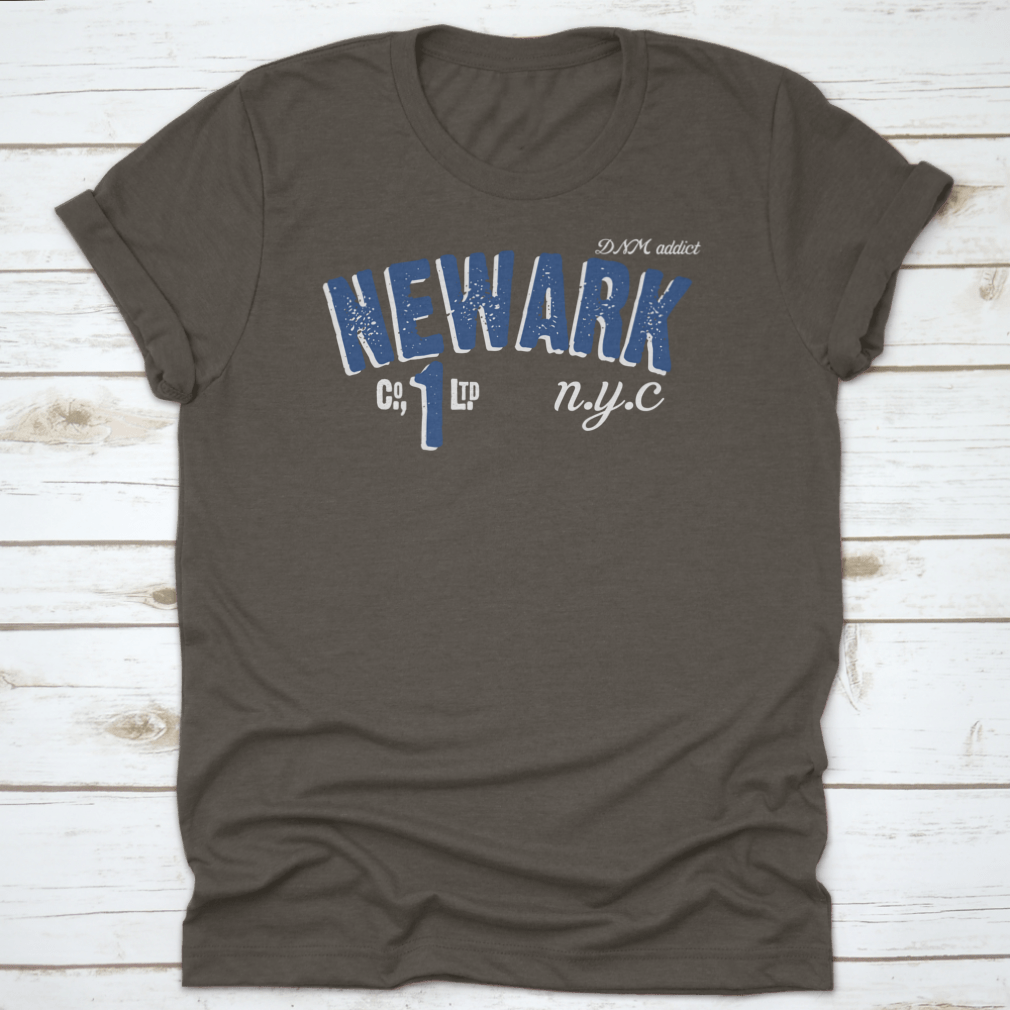 Newark N.Y.C themed typography vector illustration showcasing urban design elements in vibrant colors.