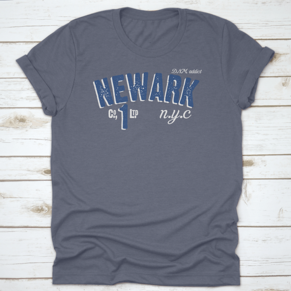 Newark N.Y.C themed typography vector illustration showcasing urban design elements in vibrant colors.