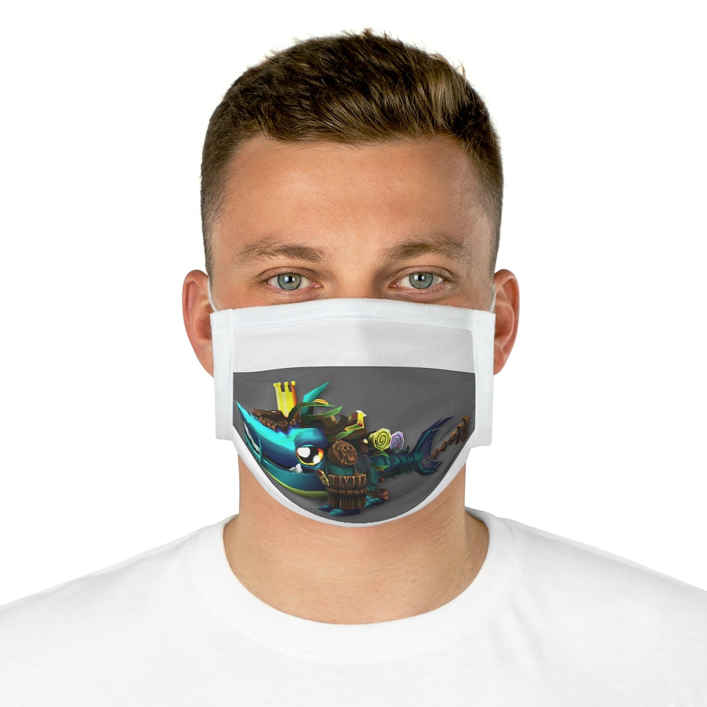 Nibblers the Misfit Shark Cotton Face Mask featuring a playful shark design, made from 100% cotton with adjustable earloops and nose wire.