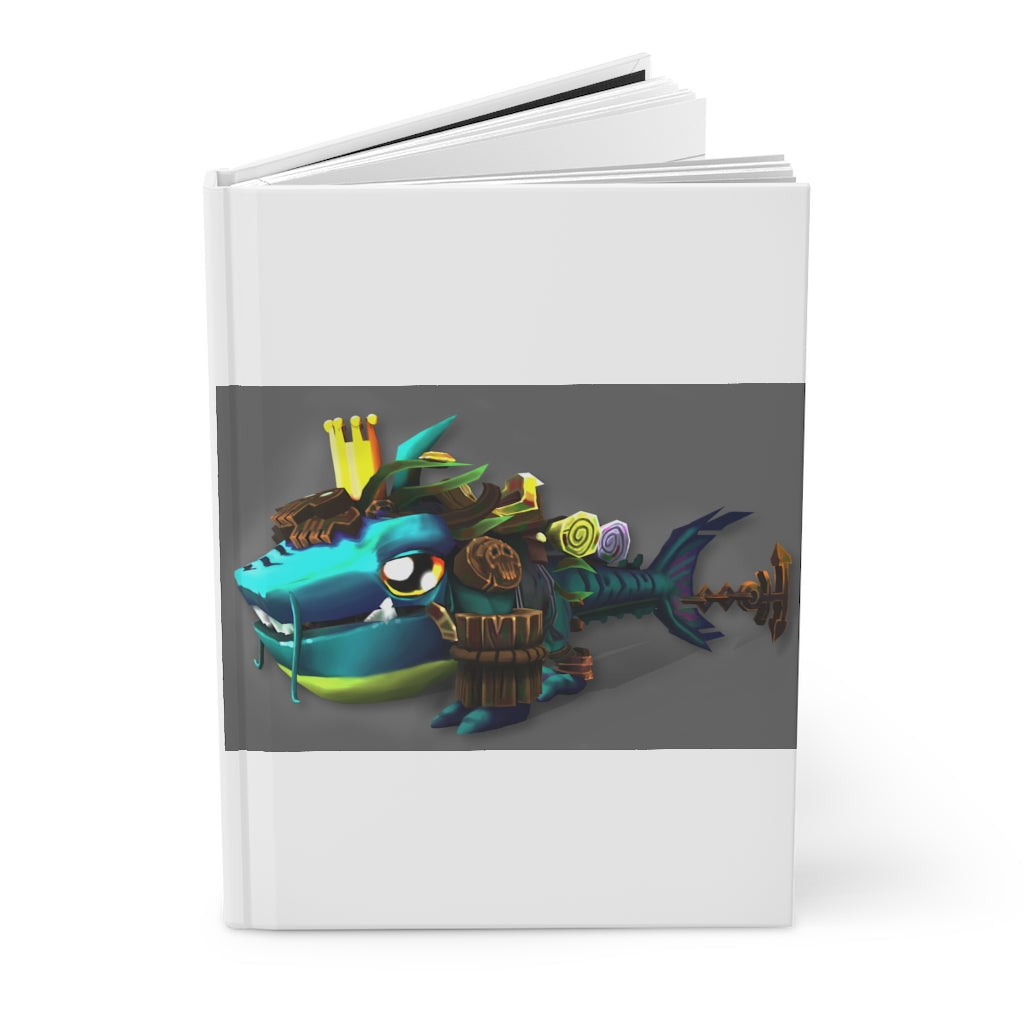 Nibbler's the Misfit Shark Hardcover Journal with customizable matte cover and lined pages, perfect for personal journaling.