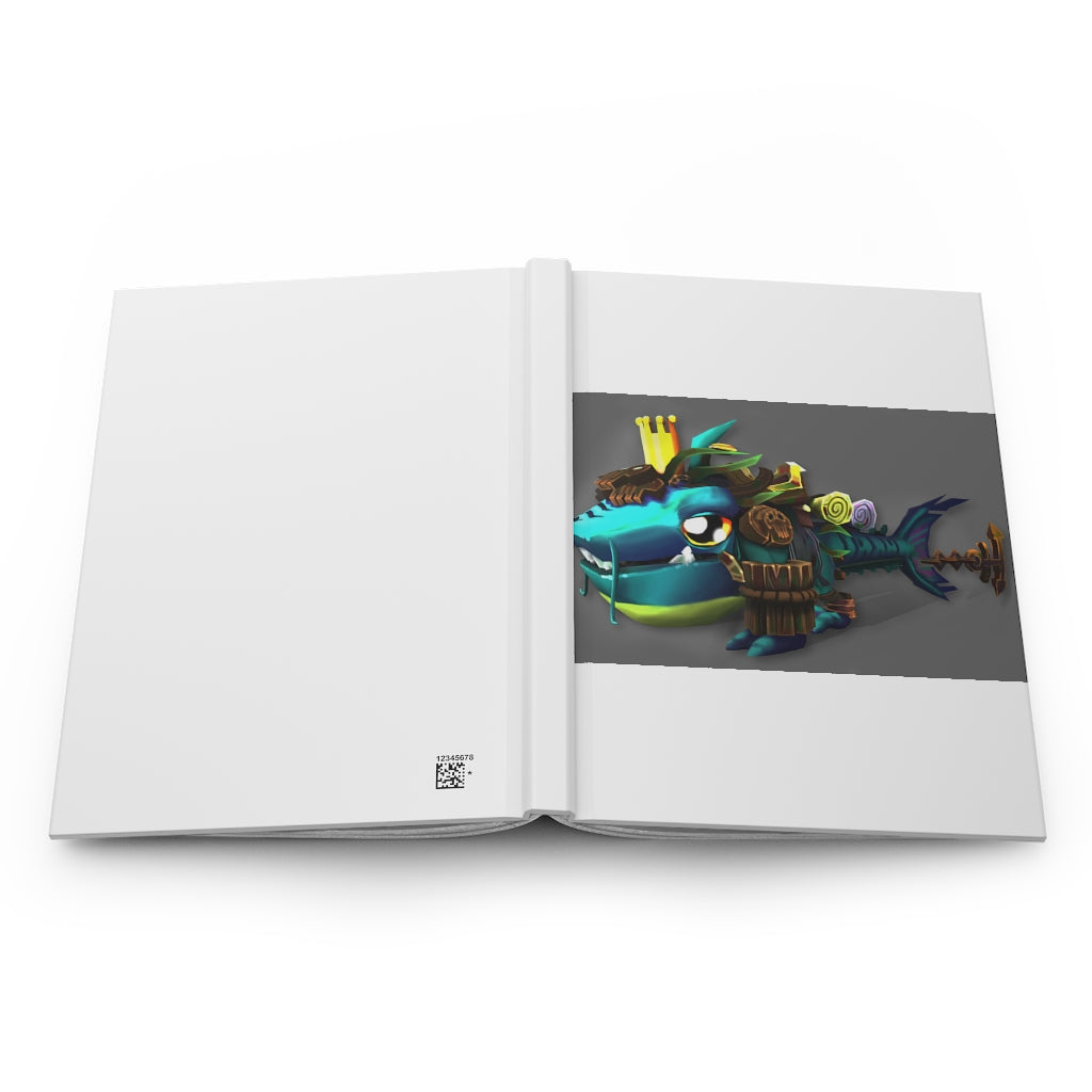 Nibbler's the Misfit Shark Hardcover Journal with customizable matte cover and lined pages, perfect for personal journaling.