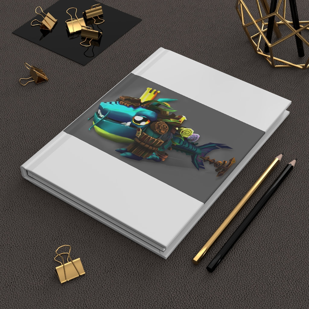 Nibbler's the Misfit Shark Hardcover Journal with customizable matte cover and lined pages, perfect for personal journaling.