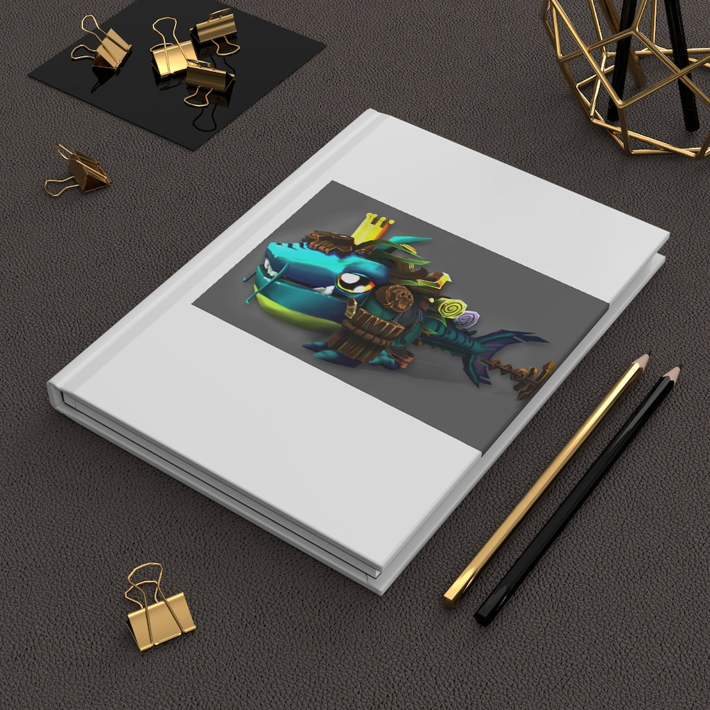 Nibbler's the Misfit Shark Hardcover Journal with a matte finish, featuring customizable covers and lined pages.