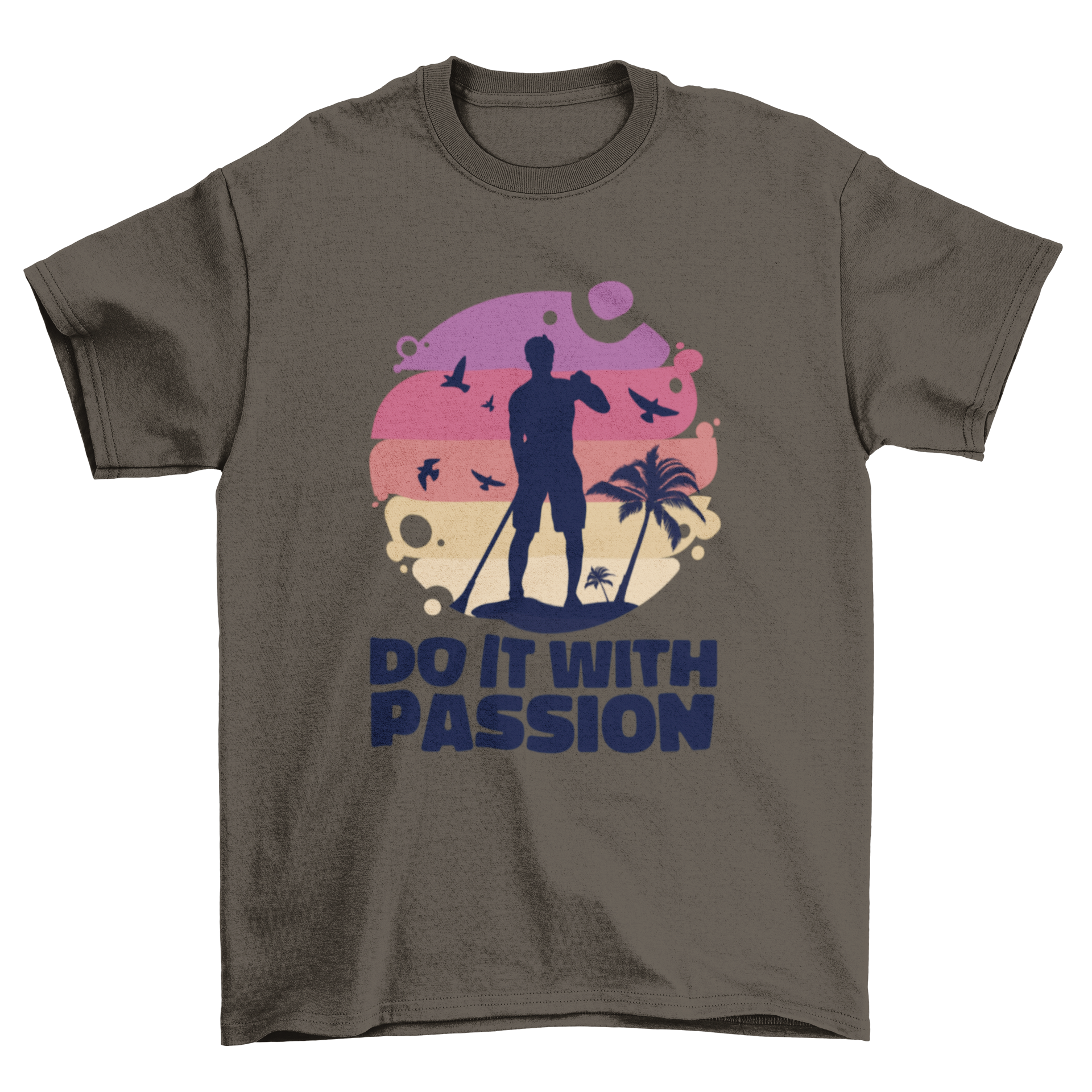 Colorful t-shirt featuring the quote 'DO IT WITH PASSION' in bold letters, designed for men.