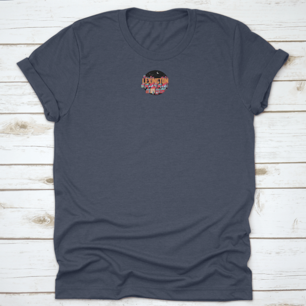 Night Town Life Cartoon Logo featuring vibrant colors representing Lexington travel destination, printed on a comfortable cotton fabric.