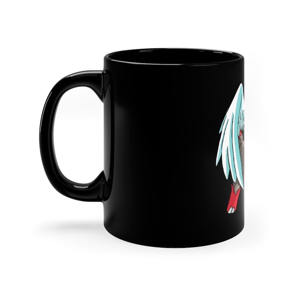 Nomais 11oz Black Mug with a sleek design, perfect for coffee, tea, or hot chocolate, showcasing customizable options.