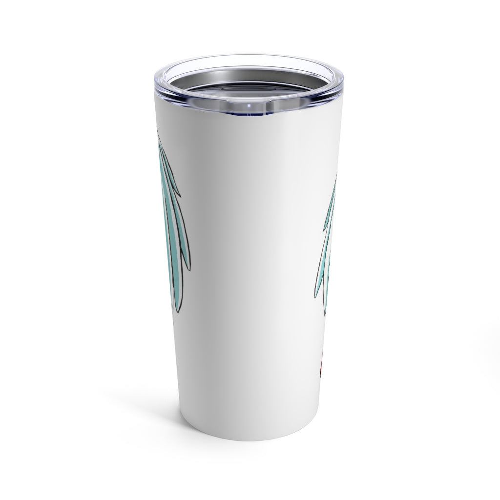 Nomais Tumbler 20oz in stainless steel with a see-thru plastic lid, showcasing its sleek design and rounded corners.