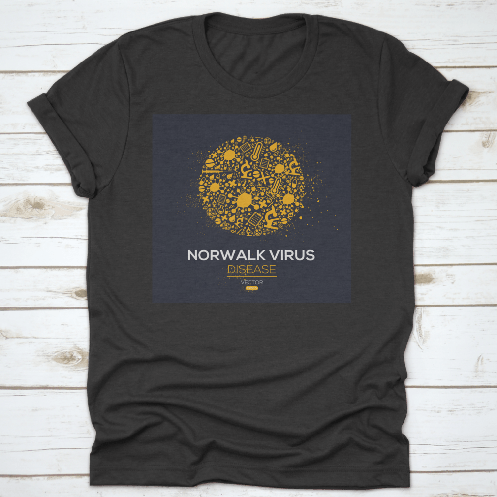 Norwalk Virus Disease Icon T-Shirt in Sport Grey, showcasing unique graphic design on a comfortable cotton fabric.