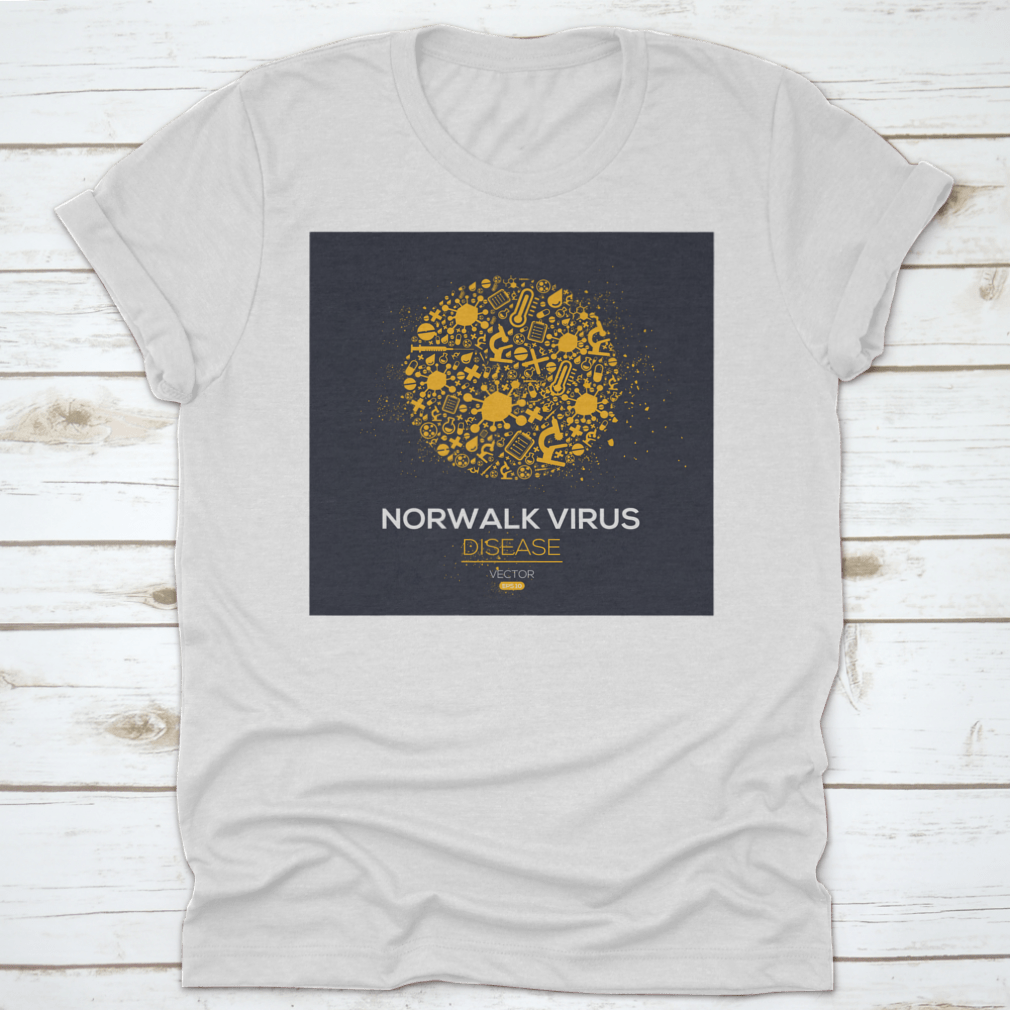 Norwalk Virus Disease Icon T-Shirt in Sport Grey, showcasing unique graphic design on a comfortable cotton fabric.