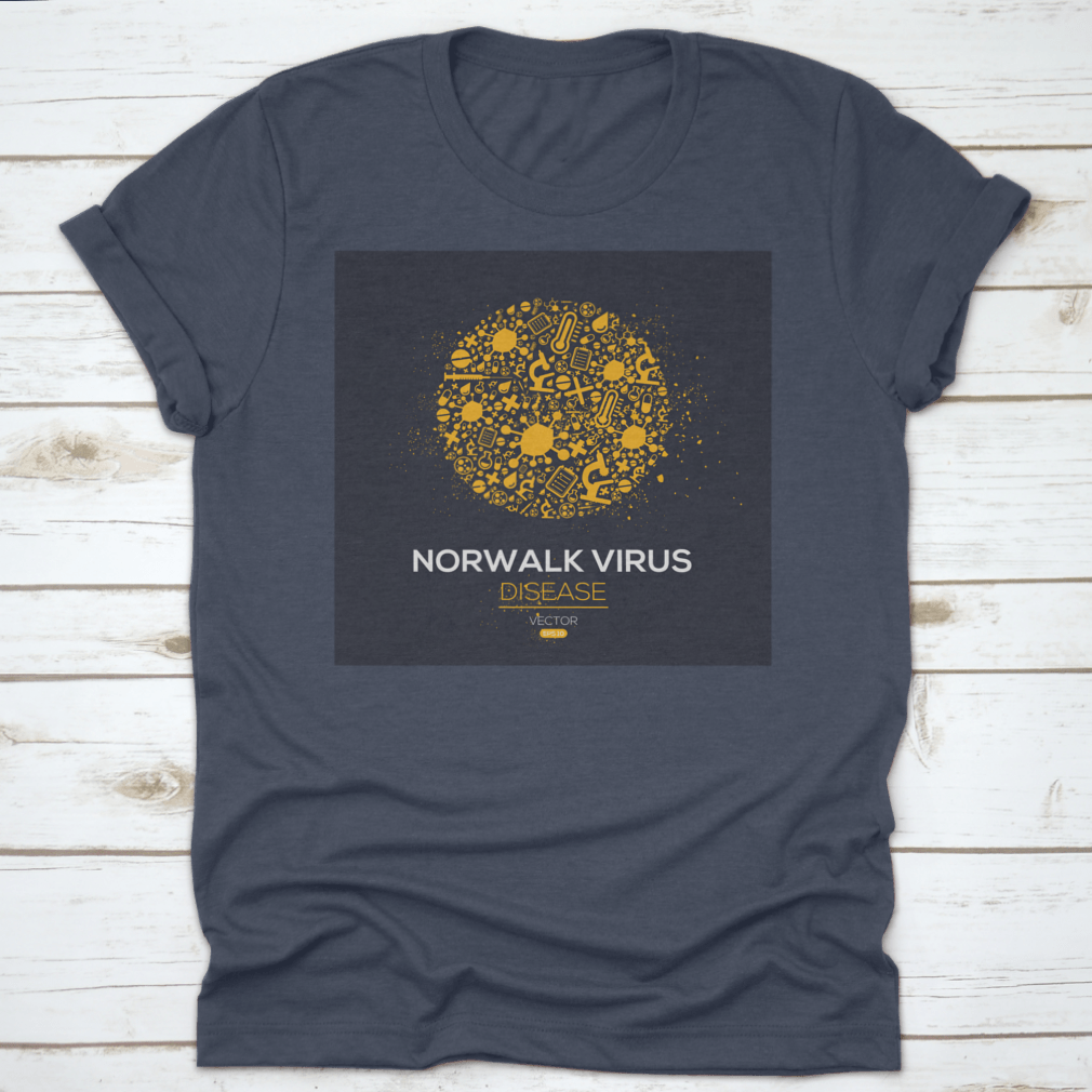 Norwalk Virus Disease Icon T-Shirt in Sport Grey, showcasing unique graphic design on a comfortable cotton fabric.