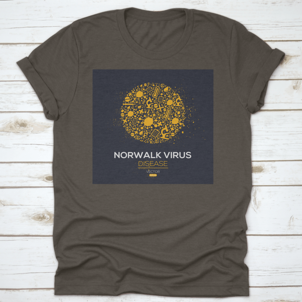 Norwalk Virus Disease Icon T-Shirt in Sport Grey, showcasing unique graphic design on a comfortable cotton fabric.