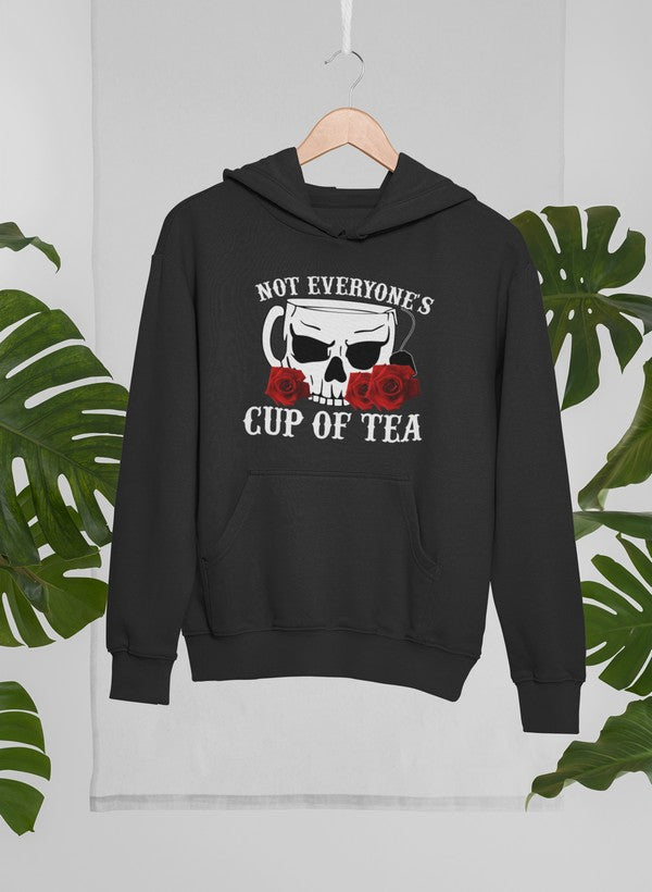 Not Everyone's Cup Of Tea Hoodie featuring a unique artistic design, adjustable hood, and cozy fleece lining.