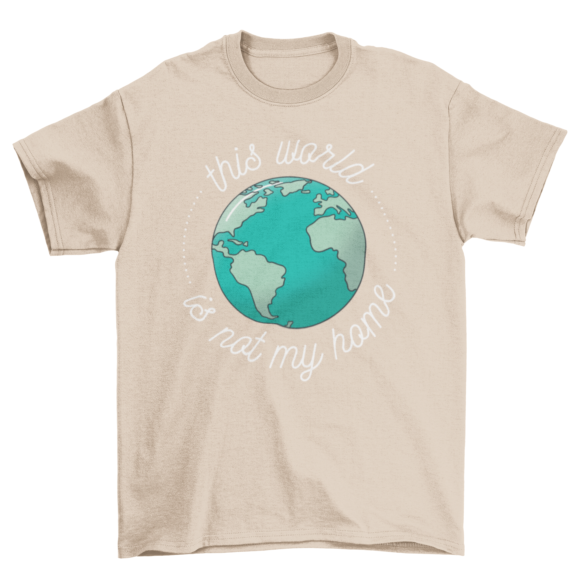 Not My Home t-shirt featuring planet earth design and caption.