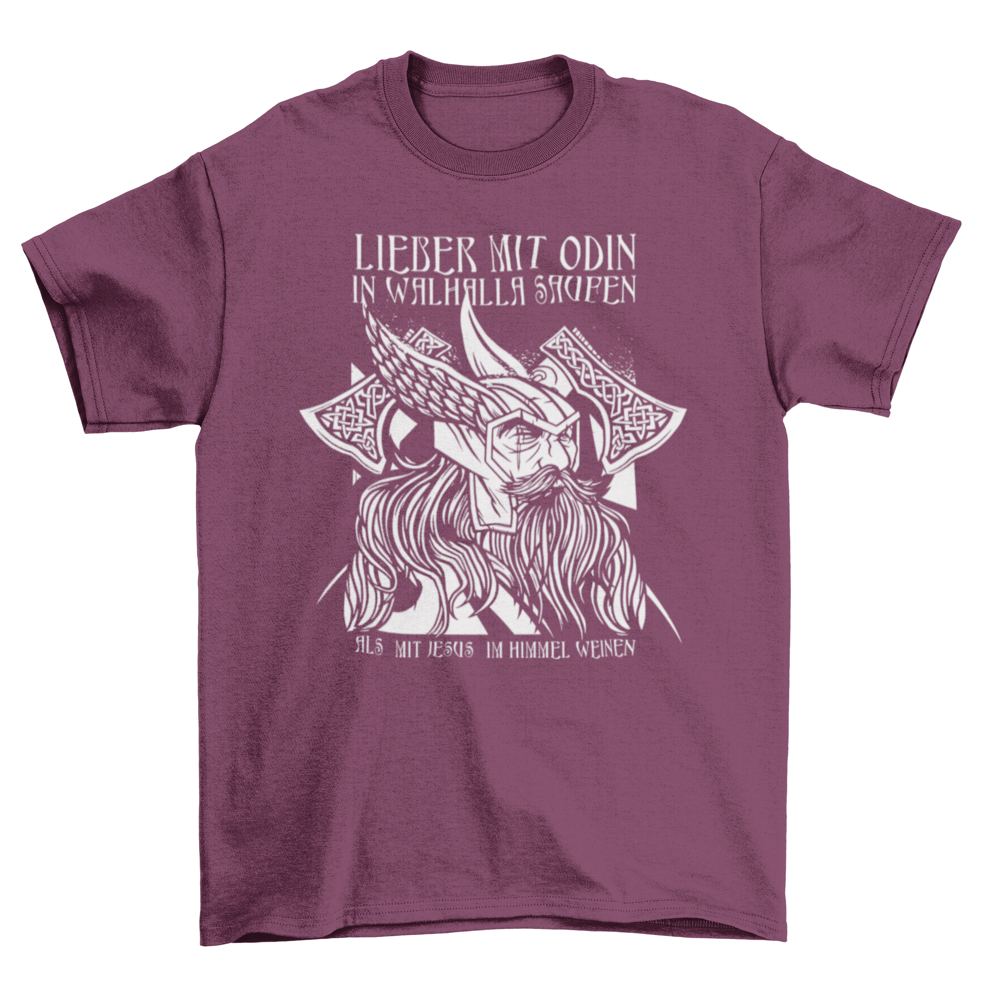 Odin Valhalla T-shirt featuring a bold quote and illustration of Odin, perfect for mythology enthusiasts.