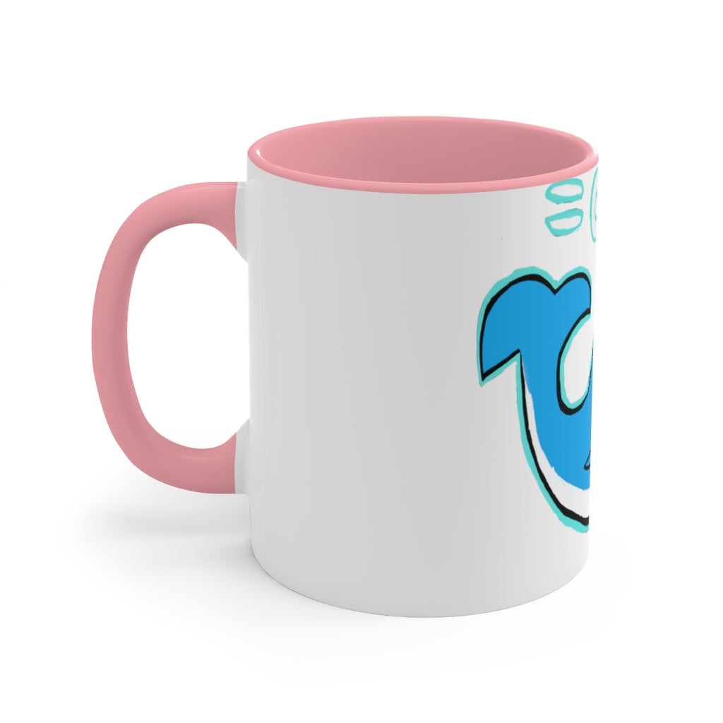 Oh Whale Accent Mug featuring a white exterior with a colored interior and handle, available in multiple sizes and colors.