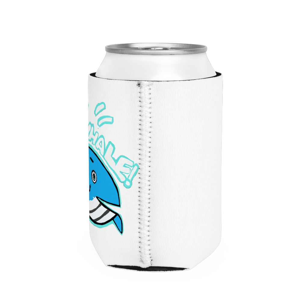 Oh Whale Can Cooler Sleeve made of durable neoprene, designed to fit standard 12 oz cans, featuring a customizable design.